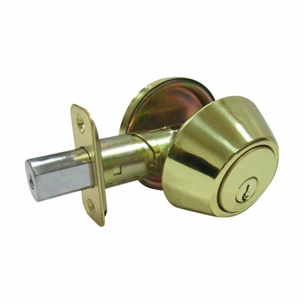 Muebles Para El Hogar Polished Brass Metal Single Cylinder Deadbolt - ANSI Grade 3, 1.75 in. MU1681921